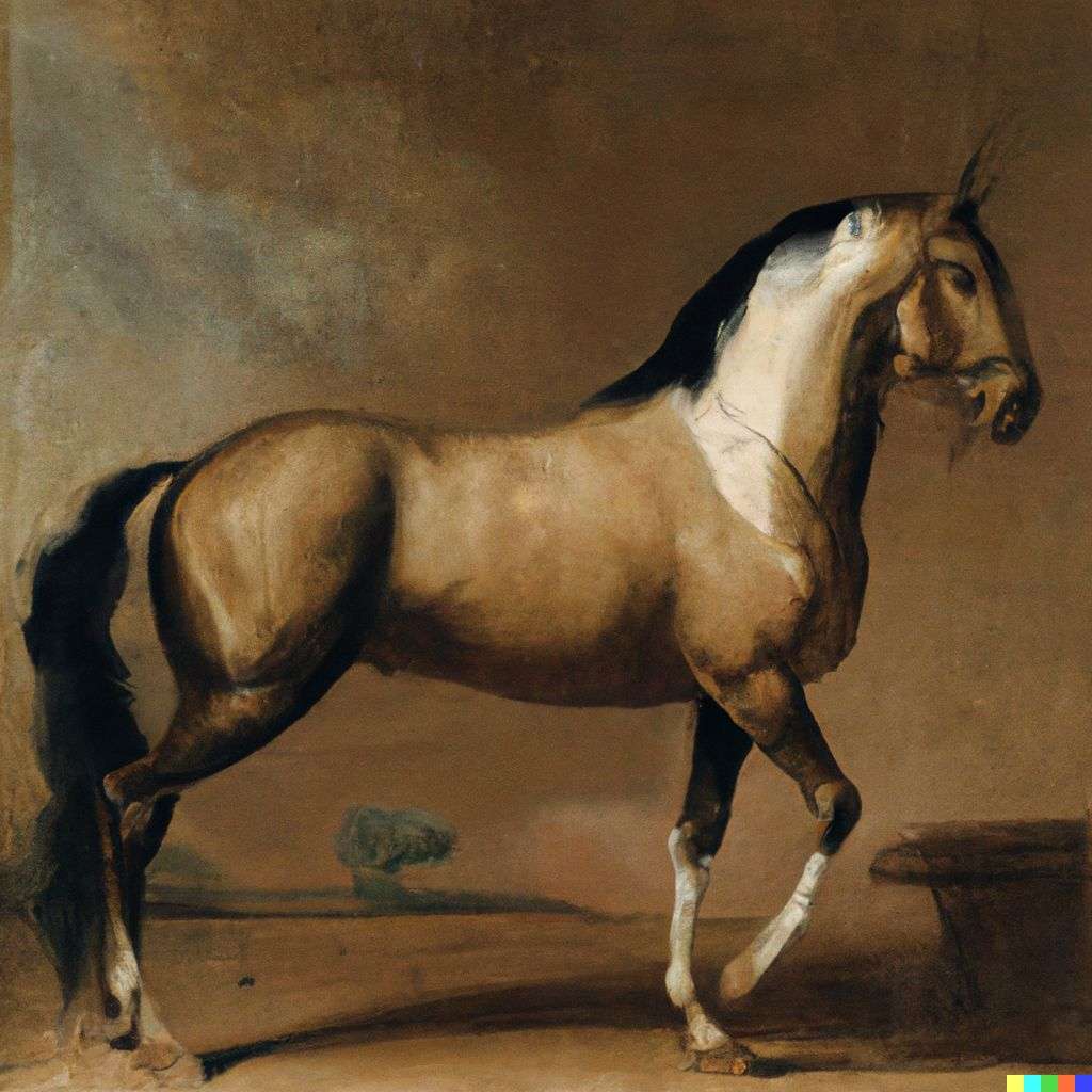a horse, painting from the 19th century